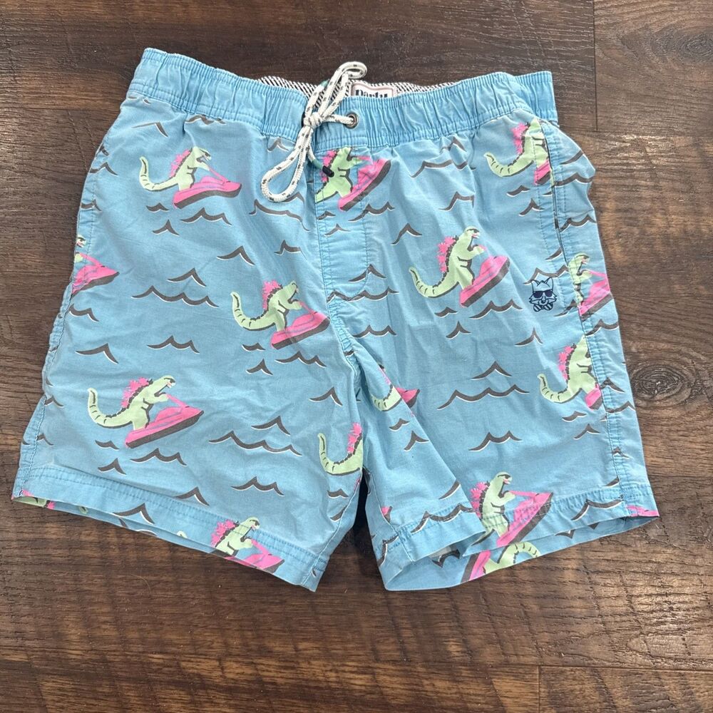 Party Pants Board Shorts Men S Unlined Swim Trunks Neon Jet ski Godzilla Vintage